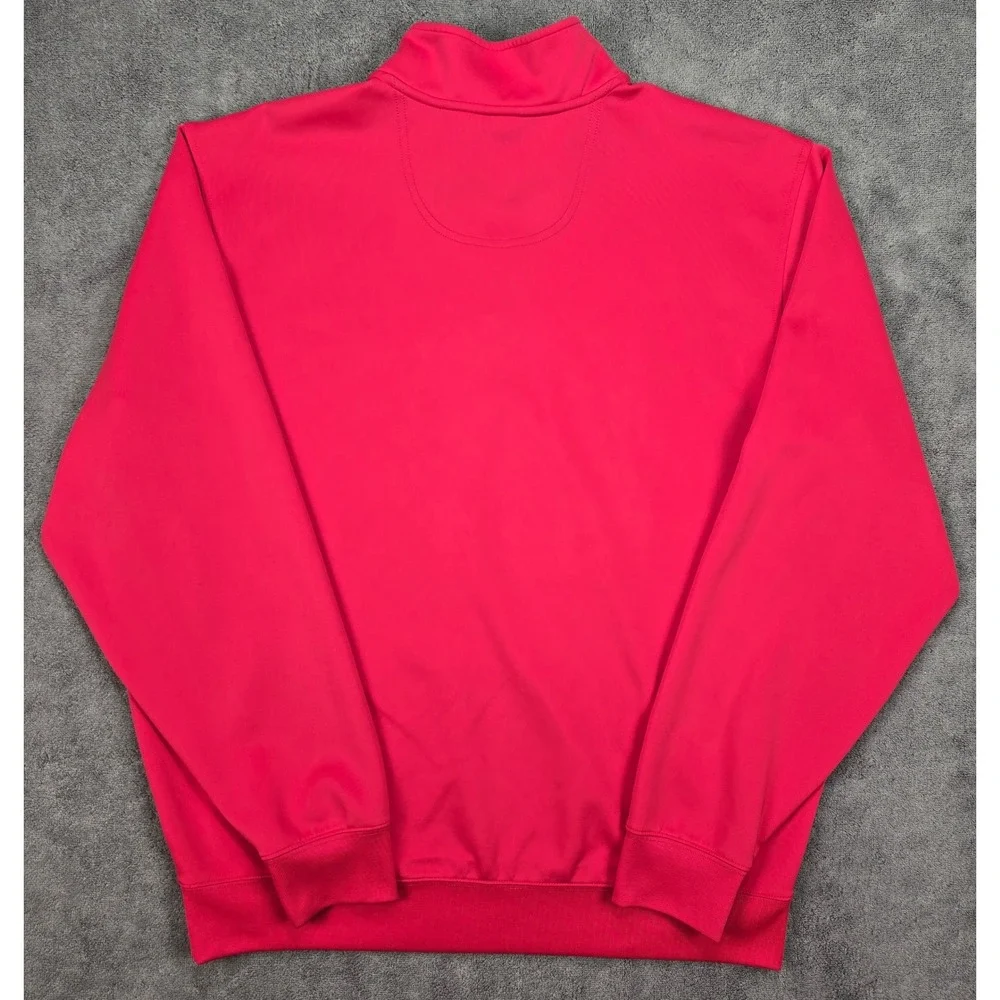 F&G Tech Mens XL Pink 1/4 Zip Performance Pullover Golf Stretch 1911 Logo